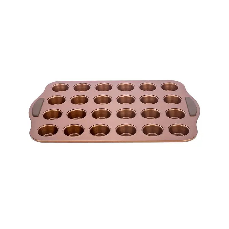 24 Cup Mini Muffin Pan With Silicone Handles